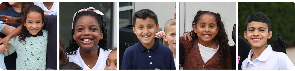 Collage of five individual student portraits